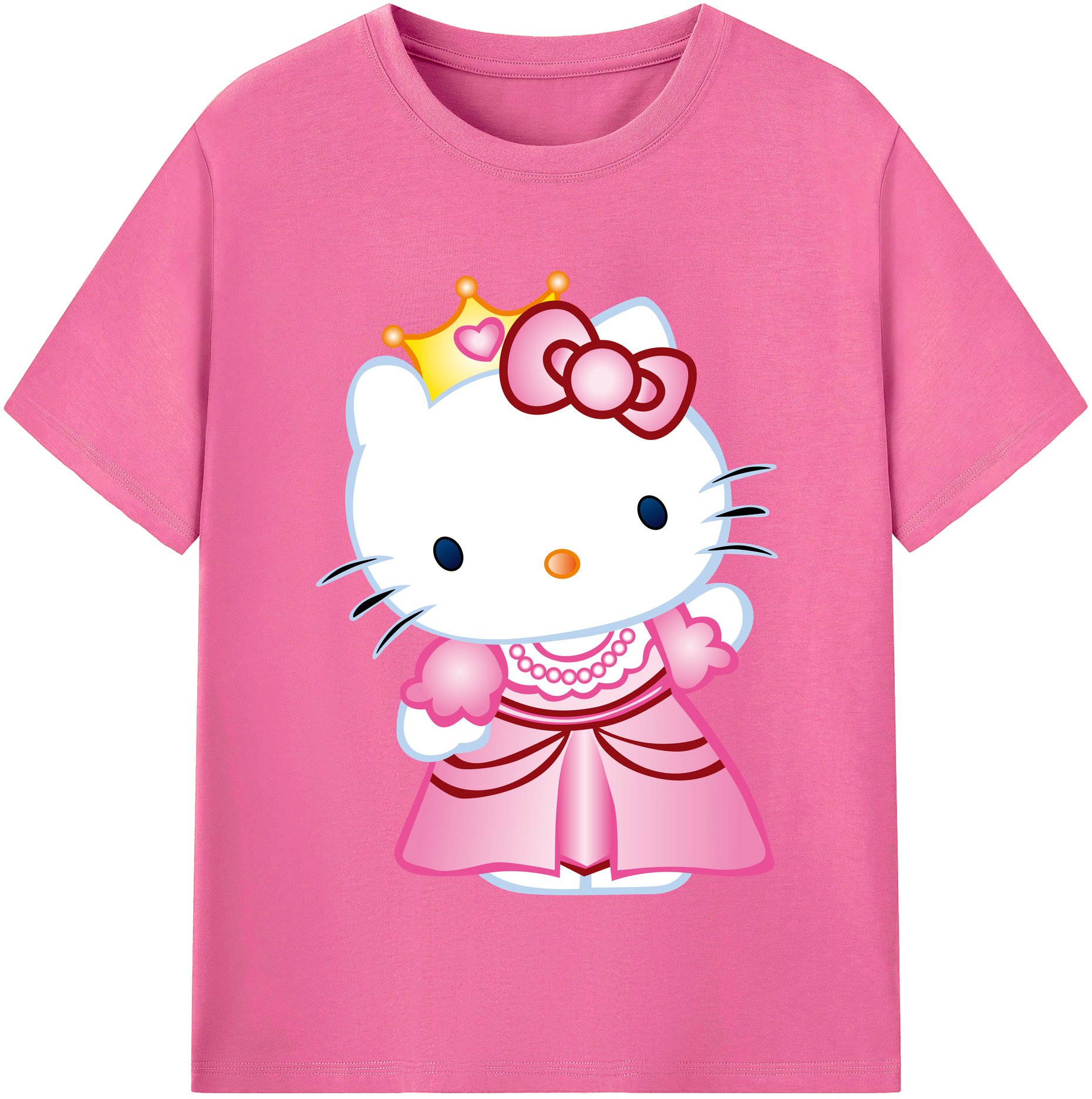 （画像用） Hello Kitty ハローキティ レディースカジュアルプリントTシャツ（綿100％）